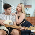 Sydney Paige in 'Blonde MILF Sydney Paige teaches son's friend how to finger his bass guitar... and her pussy'